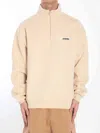 Jacquemus The Gros Grain High-collar Logo Sweatshirt In Neutral