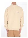 Jacquemus The Gros Grain High-collar Logo Sweatshirt In Beige