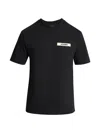 Jacquemus Minimalist Black Short-sleeve Cotton T-shirt With Patch Detail In Black