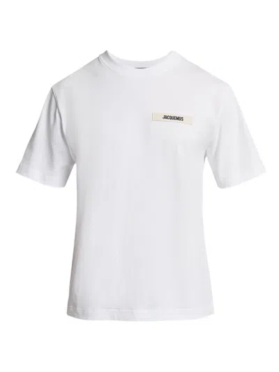 JACQUEMUS MEN'S GROSGRAIN LOGO COTTON T-SHIRT
