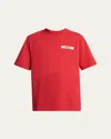 Jacquemus Le T-shirt Gros Grain Red T-shirt With Logo Patch On The Front In Cotton Man In Red