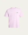 Jacquemus Men's Grosgrain Logo Crewneck T-shirt In Pink