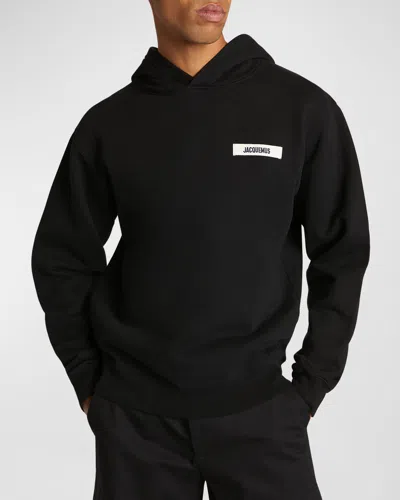 JACQUEMUS MEN'S GROSGRAIN LOGO HOODIE