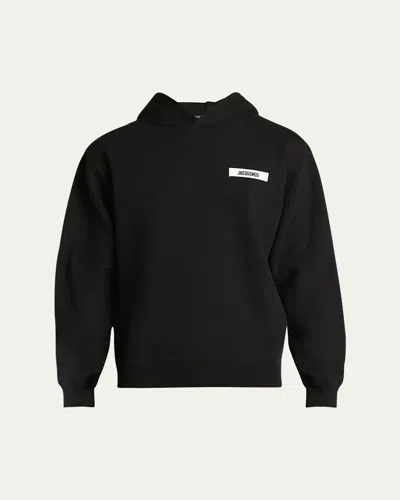JACQUEMUS MEN'S GROSGRAIN LOGO HOODIE