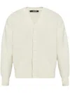 Jacquemus V-neck Rib Knit Trim Sweater In White
