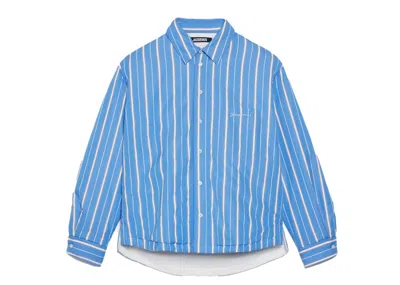 Pre-owned Jacquemus Men's  La Chemise Boulanger Shirt In Blue Stripes