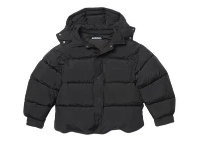 Pre-owned Jacquemus Men's  La Doudoune Chemise Puffed Parka Jacket In Black