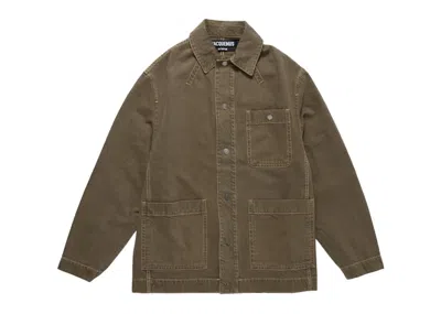 Pre-owned Jacquemus Men's  La Veste Denimes Yelo Jacket In Khaki/beige In Brown