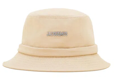 Pre-owned Jacquemus Men's  Le Bob Gadjo Canvas Bucket Hat In Beige