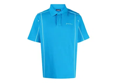 Pre-owned Jacquemus Men's  Le Polo Vanilla Shirt In Turquoise In Blue
