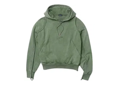 Pre-owned Jacquemus Men's  Le Sweatshirt Camargue Clay Logo Hoodie In Dark Green