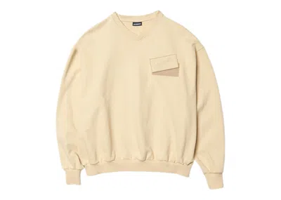 Pre-owned Jacquemus Men's  Le Sweatshirt Santon Wavey Logo Regular Fit Sweatshirt In Beige
