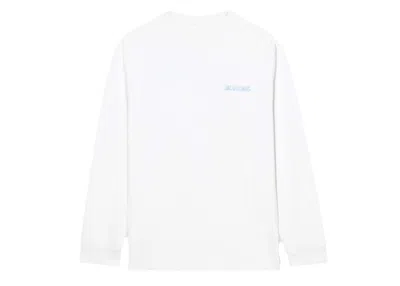 Pre-owned Jacquemus Men's  Le T-shirt Gelo Pool Logo Long Sleeve T-shirt In Print Ice  White