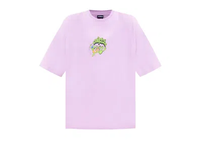 Pre-owned Jacquemus Men's  Le T-shirt Grenouille Frog Print T-shirt In Lilac In Purple