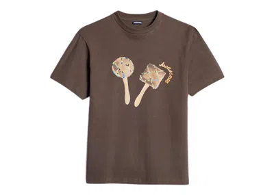 Pre-owned Jacquemus Men's  Le T-shirt Maraca Logo T-shirt In Print Maracas Brown