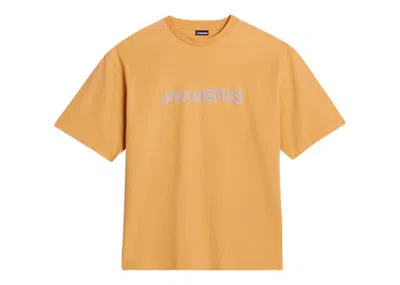 Pre-owned Jacquemus Men's  Le T-shirt Raphia Logo T-shirt In Print Macrame Logo Yellow