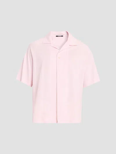 Jacquemus Men's Jean Atelier Camp Shirt In Pink