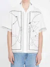 Jacquemus Jean Camp-collar Printed Cotton-poplin Shirt In White