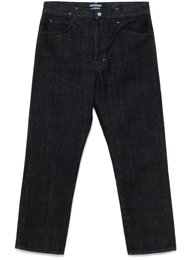 Jacquemus Indigo Cotton Jeans With Five-pocket Design In Blue