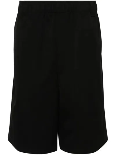 Jacquemus Black Pinstripe Wool Twill Bermuda Shorts