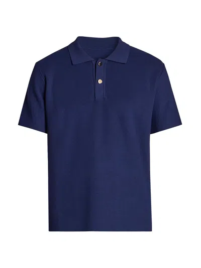 Jacquemus Men's Knit Loose-fit Polo Shirt In Blue