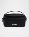 Jacquemus 'le Baneto' Black Shoulder Bag With Logo Lettering On The Front And Adjustable Shoulder Strap In Lea In Black