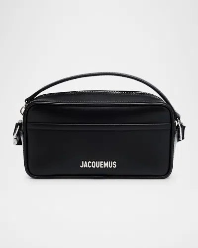 JACQUEMUS MEN'S LA BANETO LEATHER CROSSBODY BAG