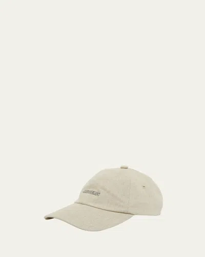 Jacquemus Men's La Casquette Gadjo Logo Baseball Cap In Light Greige