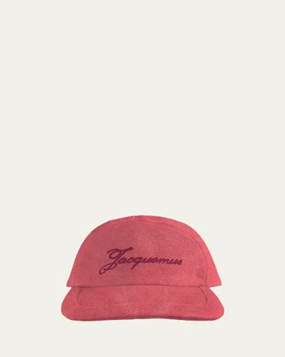 Jacquemus Men's La Casquette Logo Baseball Cap In Pink