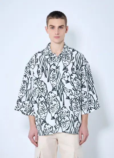 Jacquemus Men La Chemise Aloe Shirt In White