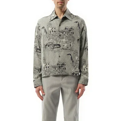 Jacquemus Men's La Chemise Corto Capri Cars In Grey