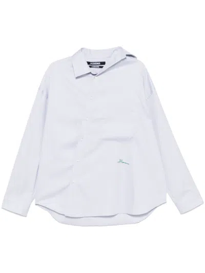 Jacquemus Men La Chemise Cuadro In Gray