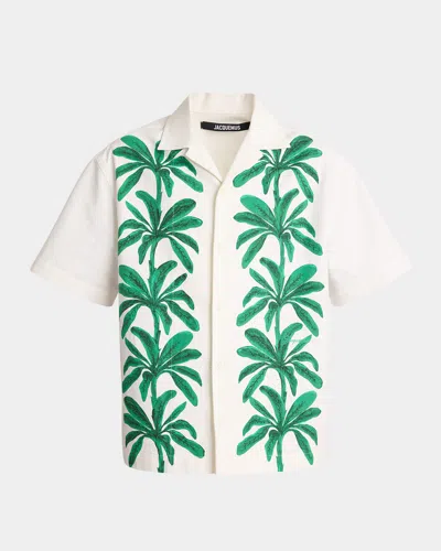 JACQUEMUS MEN'S LA CHEMISE JEAN CAMP SHIRT