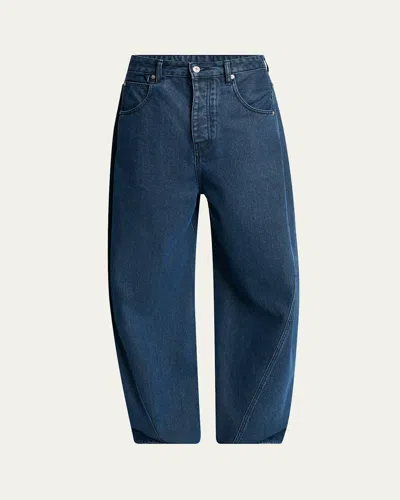 Jacquemus Men's La Chemise Molino Curved Jeans In Blue