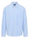 Jacquemus Boulanger Striped Long-sleeved Shirt In Blue