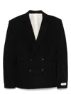 Jacquemus Double-breasted Jacket Featuring Shoulder Pads In Black
