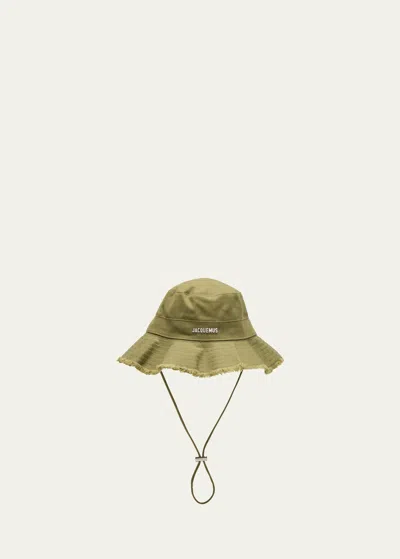 Jacquemus Men's Le Bob Artichaut Bucket Hat In 560 Khaki