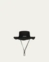 Jacquemus Le Bob Artichaut Raised Logo Bucket Hat In Black