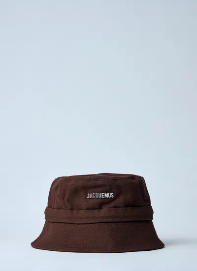 Jacquemus Men Le Bob Gadjo Bucket Hat In Brown