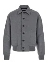 Jacquemus Mens Grey Feltro Pointed-collar Wool Bomber Jacket In Gray