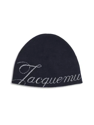 Jacquemus Men's Le Bonnet Atelier Wool-cashmere Beanie In Blue