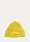 Jacquemus Men's Le Bonnet Ribbed Beanie Hat In 250 Yellow