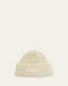 Jacquemus Men's Le Bonnet Ribbed Beanie Hat In Off-white