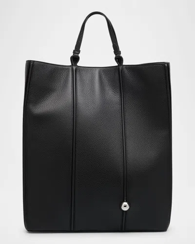 Jacquemus Men's Le Cabas Marino Leather Tote Bag In Black