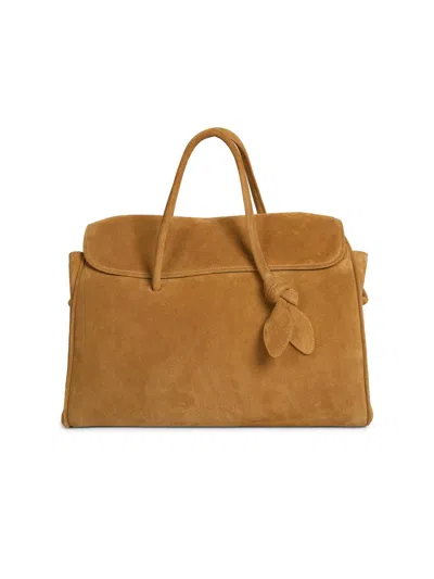 Jacquemus Men's Le Cabas Turismo Suede Tote Bag In Orange