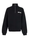 Jacquemus Grog Grain Zip-neck Sweatshirt In Black