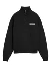 Jacquemus Grog Grain Zip-neck Sweatshirt In Black