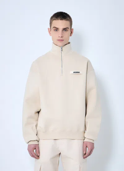 Jacquemus Le Camionneur Gros Grain Sweatshirt Light Beige In Neutrals