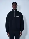 Jacquemus Grog Grain Zip-neck Sweatshirt In Black