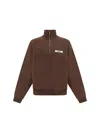 Jacquemus Grosgrain Sweatshirt With Turtleneck In Brown